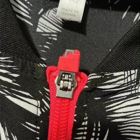 Fabletics Diana Bomber Athletic Jacket Malibu Print Hot Coral - Picture 11 of 13